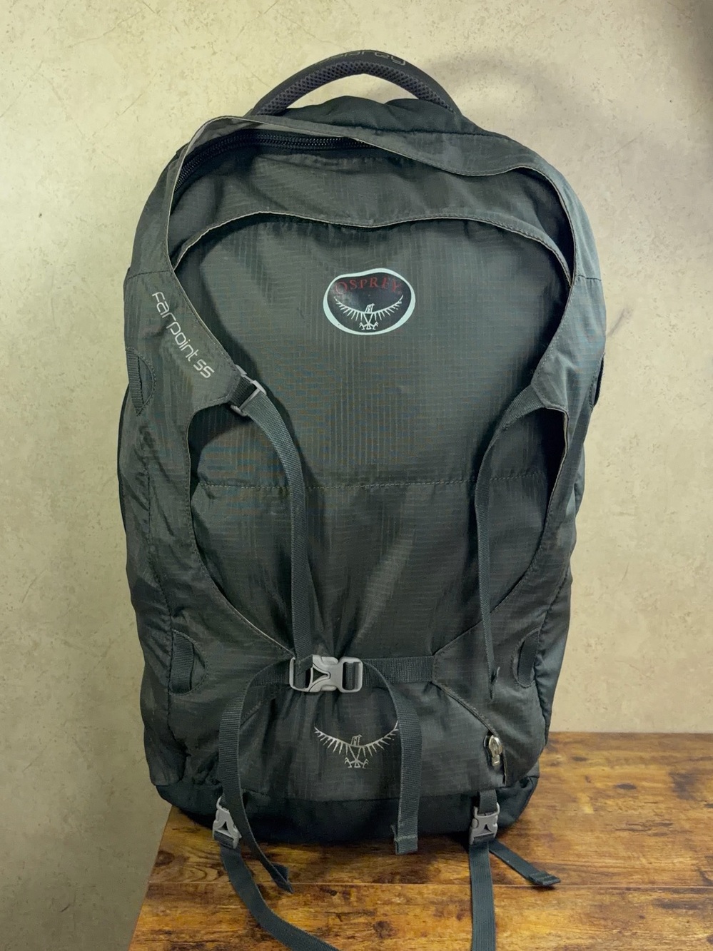 Osprey Farpoint 55 Travel Backpack No Daypack Camping Climbing Travel Dark Grey